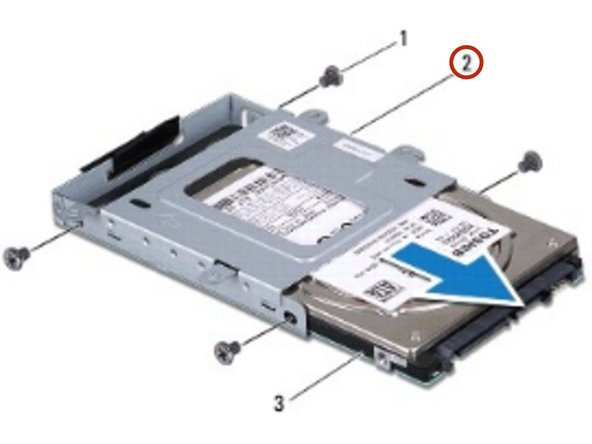 Dell Inspiron 1320 Hard Drive Replacement, Sliding the Hard Drive: crwdns2935265:06crwdnd2935265:02crwdnd2935265:02crwdne2935265:0
