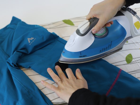 How to repair a hole in woven textile (using an iron-on patch), Optional: Add a patch on the outside: crwdns2935265:05crwdnd2935265:03crwdnd2935265:03crwdne2935265:0