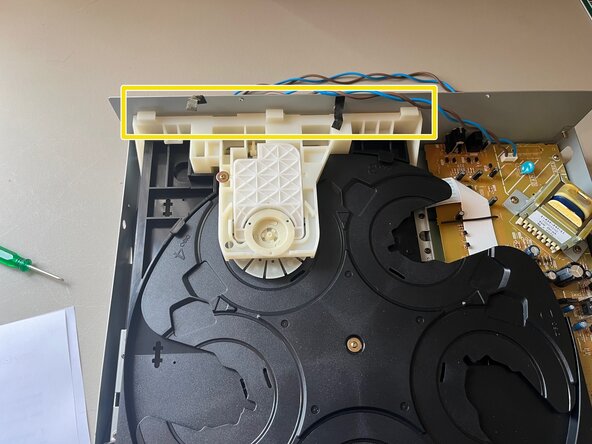 Sony CDP-CE375 Belt Replacement, Un-route the power cable from the chassis: step 5, image 2 of 2