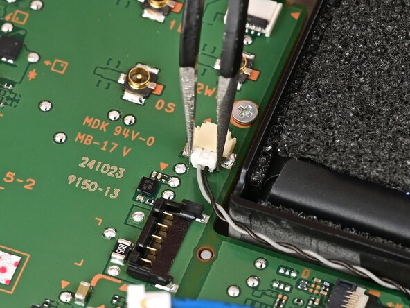 Nintendo Switch 2 Board Replacement, Disconnect the left speaker: crwdns2935265:055crwdnd2935265:01crwdnd2935265:02crwdne2935265:0