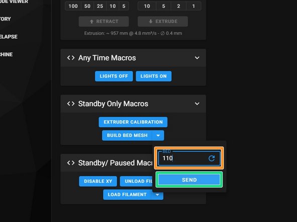 New Klipper Bed Mesh Update, Creating A Bed Mesh: crwdns2935265:04crwdnd2935265:02crwdnd2935265:03crwdne2935265:0