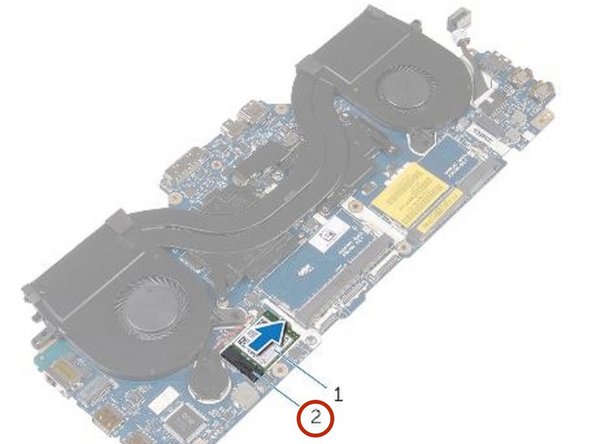 Dell Alienware 13 Wireless Card Replacement, Sliding the Wireless Card: crwdns2935265:048crwdnd2935265:02crwdnd2935265:02crwdne2935265:0