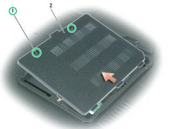 Dell Inspiron 1501 Memory Modules Replacement, Replace the Modem Cover: crwdns2935265:07crwdnd2935265:02crwdnd2935265:02crwdne2935265:0