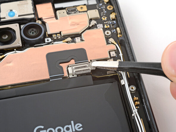 Google Pixel 9a Logic Board Replacement, Install the battery connector cover: passo 55, immagine 3 di 3