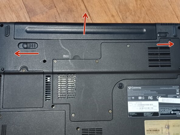 Gateway MT6728 Battery Replacement, Removing The battery: crwdns2935265:02crwdnd2935265:01crwdnd2935265:02crwdne2935265:0