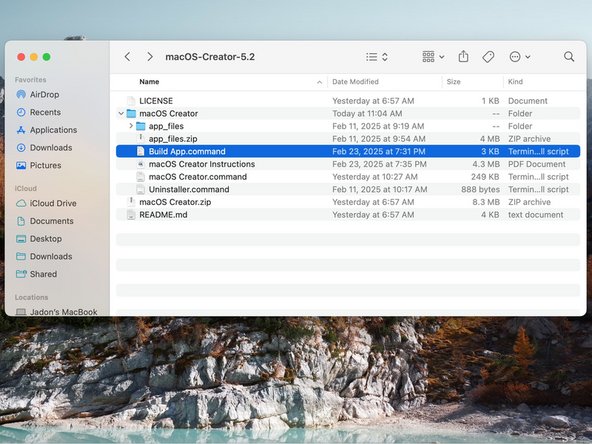 How to use the macOS Creator, Building the Application: 步骤 23 中的图像 2，3