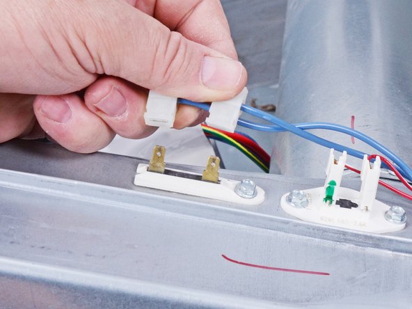 Whirlpool Dryer Belt Switch Testing and Replacement, Disconnect the thermal fuse: adım 47, 3 resimden 3.