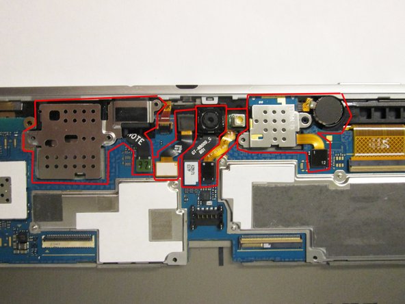 Samsung Galaxy Note 10.1 Speaker Replacement, Removing the Components Around the Motherboard: crwdns2935265:05crwdnd2935265:02crwdnd2935265:03crwdne2935265:0