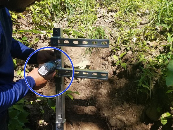 Depth Sensor Node Streambed Installation Procedure, Attaching additional strut channel arm: step 9, image 2 of 2