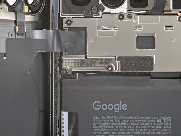 Google Pixel 10 Pro XL USB‑C Board Replacement, Remove the bracket screws: 12 단계, 이미지 2개 중 2개