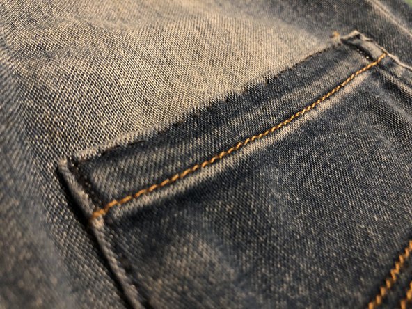 Mend a tear at the knee, by hand, with no-waste patch. Replacement: crwdns2935265:08crwdnd2935265:03crwdnd2935265:03crwdne2935265:0