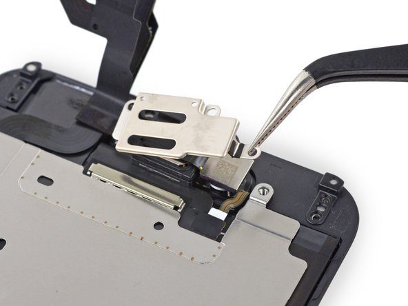 Remove the earpiece speaker/front-facing camera bracket from the front panel.