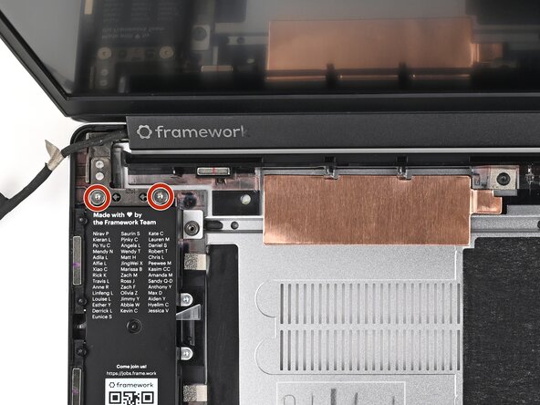 Framework Laptop 13 Pro Bottom Cover Upgrade Kit, Remove the Hinge screws: step 22, image 2 of 3