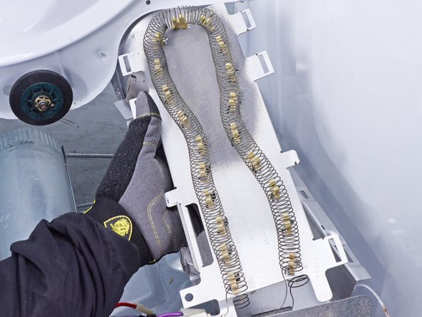Whirlpool WED87HED Dryer Heating Element Testing and Replacement, Remove the heating element: crwdns2935265:056crwdnd2935265:03crwdnd2935265:03crwdne2935265:0