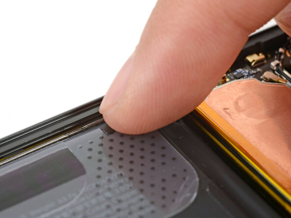 Google Pixel 10a Battery Replacement, Fold the left button cable down: step 29, image 2 of 2