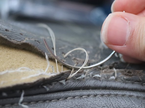 How to Repair a Leather Car Seat Rip With Needle and Thread: step 7, image 1 of 3