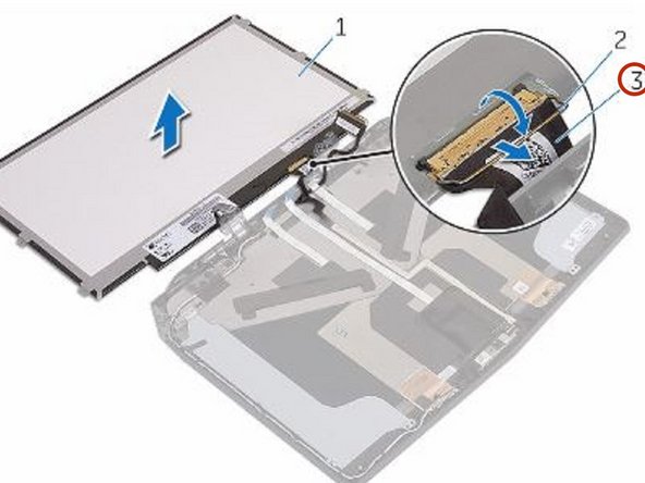 Dell Alienware 13 R2 Display Panel Replacement, Disconnecting the Display Cable: crwdns2935265:074crwdnd2935265:02crwdnd2935265:02crwdne2935265:0