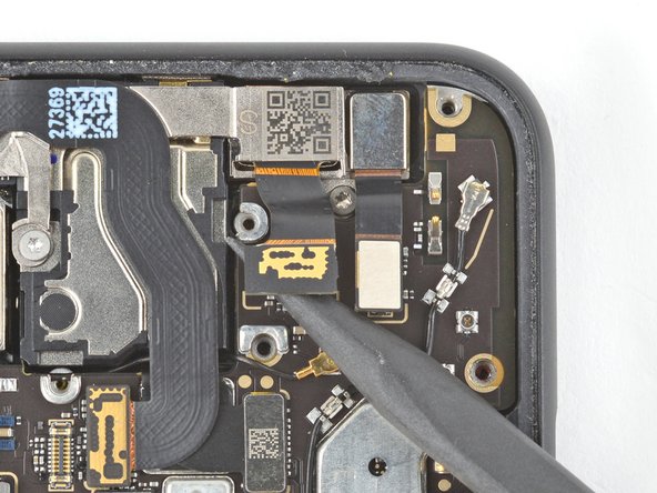Google Pixel 4 XL Screen Replacement, Disconnect the camera and sensor connectors: crwdns2935265:030crwdnd2935265:03crwdnd2935265:03crwdne2935265:0