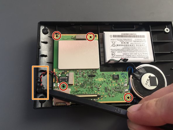 Garmin Nuvi 2529 Disassembly, Disconnecting the battery and microphone: crwdns2935265:04crwdnd2935265:03crwdnd2935265:03crwdne2935265:0