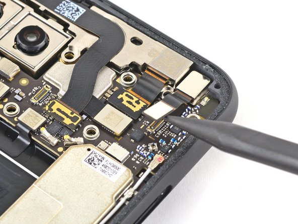 Google Pixel 4 Side Buttons Replacement, Disconnect the camera and sensor connectors: crwdns2935265:027crwdnd2935265:02crwdnd2935265:03crwdne2935265:0