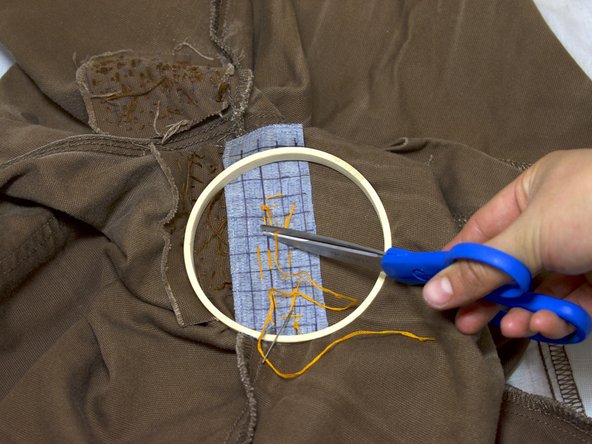 How to Mend and Reinforce Pants Crotch Using Sashiko Stitching: step 10, image 1 of 2