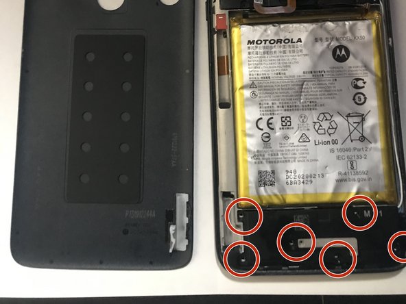 Motorola g stylus battery Replacement, top and botttom inside covers: step 4, image 2 of 2