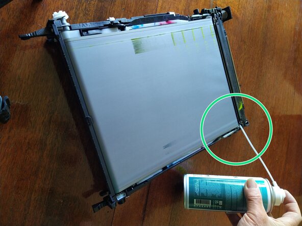 Cleaning the Intermediate Transfer Belt (ITB), Clean the foam strip: step 5, image 2 of 3