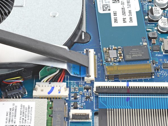 HP 15-dw Fan Replacement, Disconnect the interconnect cable: crwdns2935265:016crwdnd2935265:03crwdnd2935265:03crwdne2935265:0
