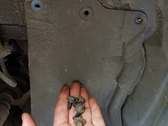 How to fix problem with 2010 Mazda 5 (3) air conditioner magnetic clutch, Getting access to the magnetic clutch: step 5, image 1 of 3