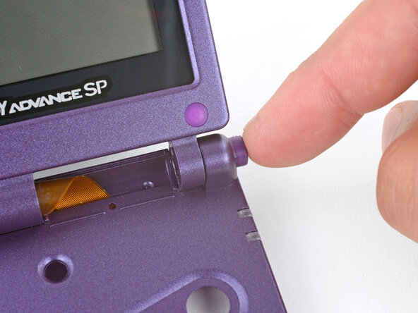 How to Reshell Your Game Boy Advance SP, Install the hinges: crwdns2935265:046crwdnd2935265:01crwdnd2935265:03crwdne2935265:0