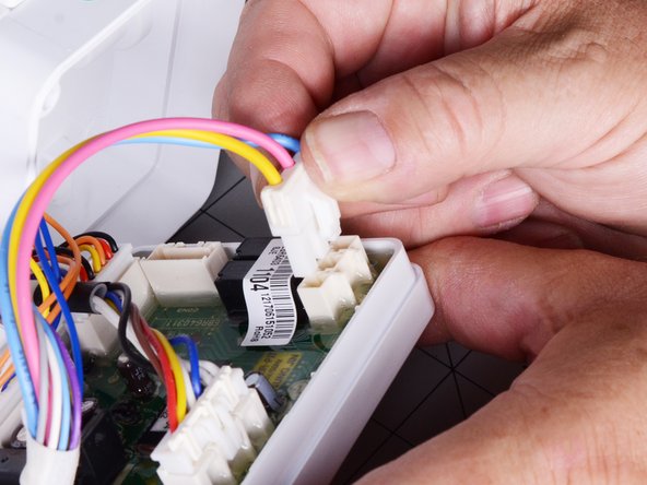 Upper Ice Maker Replacement, Disconnect the ice maker wiring harness: crwdns2935265:014crwdnd2935265:02crwdnd2935265:02crwdne2935265:0