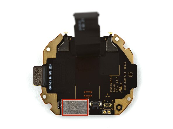 Google Pixel Watch 4 Chip ID, Main Board - Back Side - Connectivity: crwdns2935265:04crwdnd2935265:01crwdnd2935265:02crwdne2935265:0