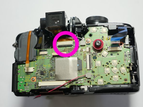 Panasonic DMC-FZ35 Main Board Replacement, Release the Main PCB Flex Cables: 10 단계, 이미지 3개 중 3개