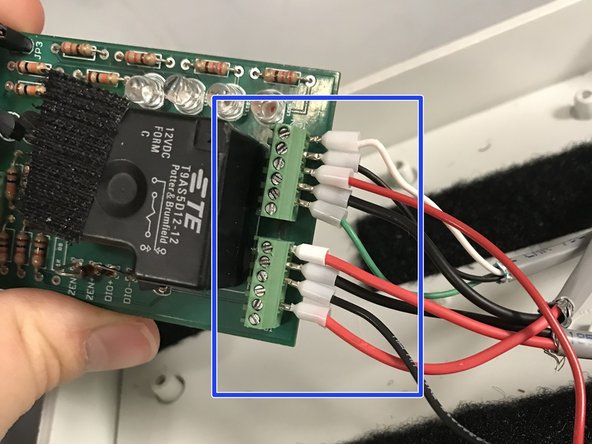 Autosampler Node Assembly (For New Version), Wiring the relay board: step 23, image 2 of 3