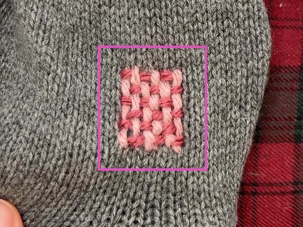 Woven Darn a Hole in a Knit, Needle and yarn: crwdns2935265:03crwdnd2935265:03crwdnd2935265:03crwdne2935265:0