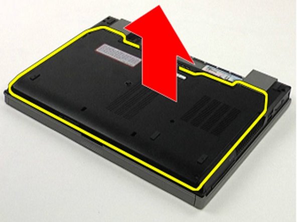 Dell Latitude E6410 CMOS Battery Replacement, Remove the access panel: crwdns2935265:03crwdnd2935265:03crwdnd2935265:03crwdne2935265:0