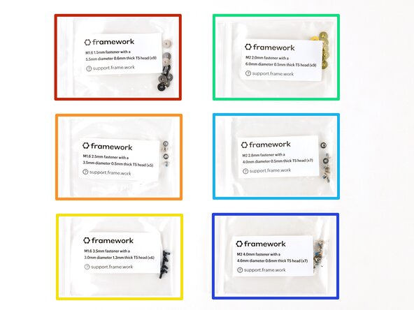 Framework Laptop 12 Fastener Guide, Fasteners information: 1 단계, 이미지 2개 중 1개