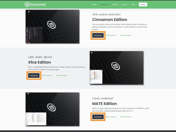 How to Install Linux on a Windows PC, Download the operating system: crwdns2935265:02crwdnd2935265:02crwdnd2935265:03crwdne2935265:0