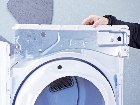 Whirlpool WED87HED Dryer Hi-Limit Thermostat/Inlet Thermistor Testing and Replacement, Remove the upper front bulkhead: crwdns2935265:035crwdnd2935265:03crwdnd2935265:03crwdne2935265:0