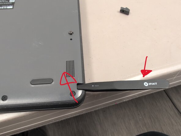 Lenovo 300e Chromebook Gen 3 Keyboard Replacement, Pop off the bottom case by removing the stylus holder: crwdns2935265:02crwdnd2935265:02crwdnd2935265:02crwdne2935265:0