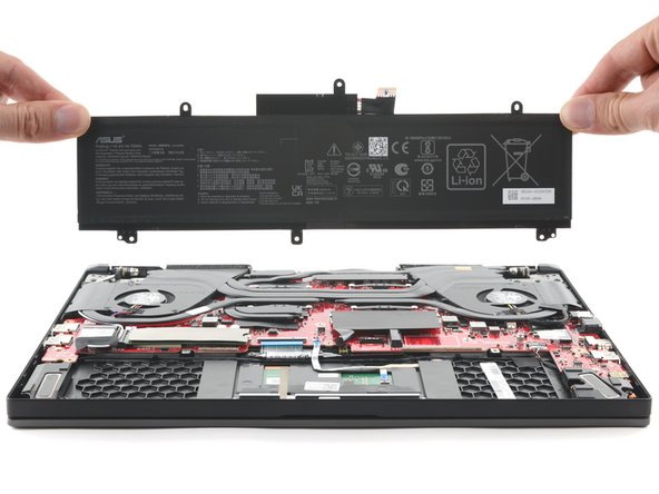 ASUS TUF Dash F15 Battery Replacement, Remove the battery: crwdns2935265:09crwdnd2935265:02crwdnd2935265:02crwdne2935265:0