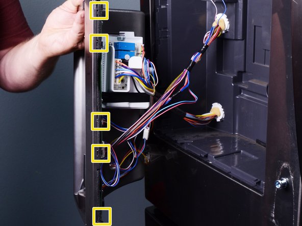 LG Refrigerator Water Dispensing Switch Testing and Replacement, Retaining clip locations: crwdns2935265:04crwdnd2935265:03crwdnd2935265:03crwdne2935265:0