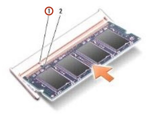 Dell Inspiron 1210 Memory Module Replacement, Align the Notch: crwdns2935265:04crwdnd2935265:02crwdnd2935265:02crwdne2935265:0