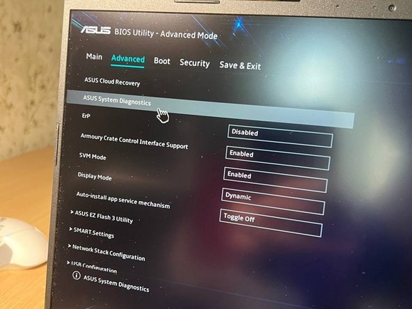 ASUS TUF Gaming A15 (2023) FA507XI RAM Replacement, Entering Diagnostic Mode: crwdns2935265:013crwdnd2935265:02crwdnd2935265:02crwdne2935265:0