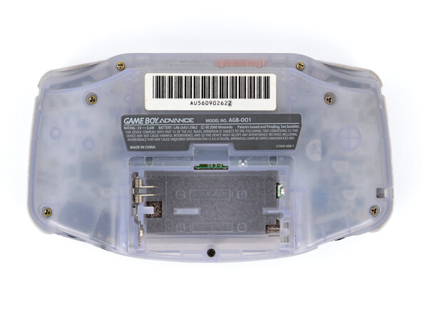 How to Reshell Your Game Boy Advance, Remove the back shell screws: crwdns2935265:04crwdnd2935265:02crwdnd2935265:02crwdne2935265:0