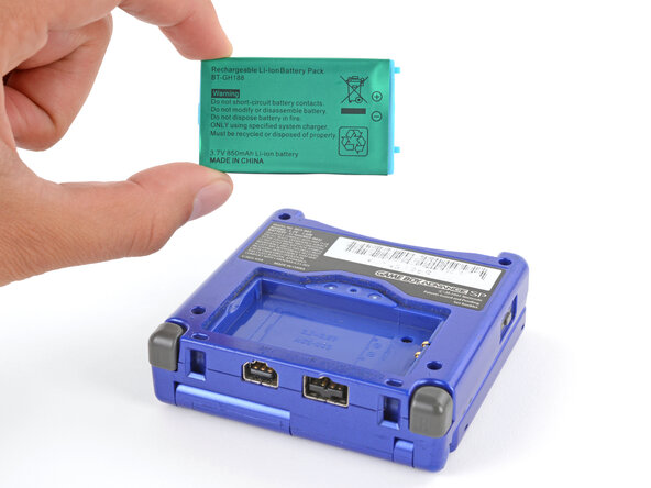 How to Reshell Your Game Boy Advance SP, Remove the battery: crwdns2935265:04crwdnd2935265:03crwdnd2935265:03crwdne2935265:0