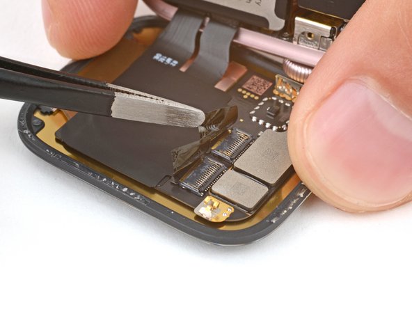 Apple Watch Series 9 Screen Replacement, Peel up the screen cable tape: passo 15, immagine 3 di 3