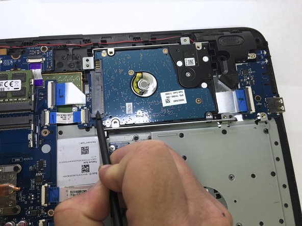 HP 15-ba013cl Hard Drive Replacement, Disconnect Hard Drive: step 8, image 1 of 3