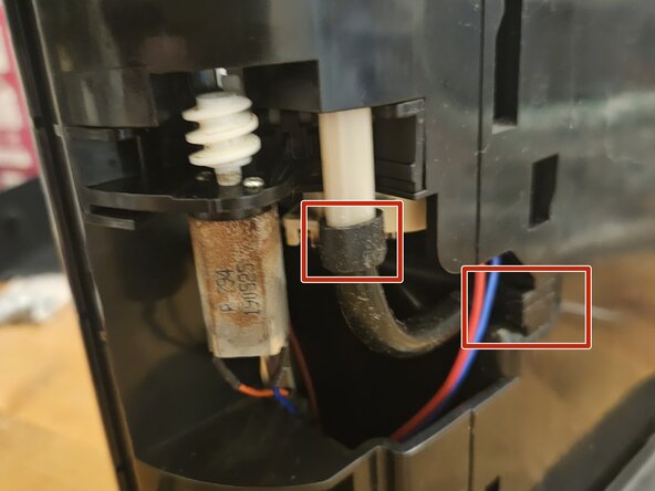 Nespresso Vertuo Next Pod holder , barcode reader and drain pipe Replacement, Remove the pod holder assembly: step 10, image 3 of 3