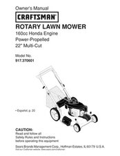 Craftsman Walk Behind Mower 917.370601 Help Learn How to Fix It Yourself